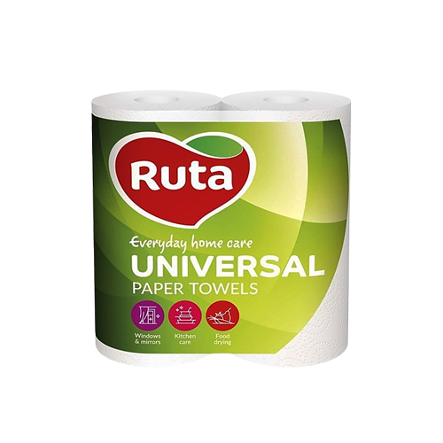 Рушники целюлозні RUTA "Universal", 2 рул., 2-х сл. Рц RU22 фото